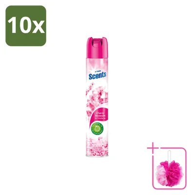 Image de 10 sprays rafraîchissants d'ambiance "At Home" - Parfum : Cerisier en fleurs - 400 ml - Pack économique - 10 pièces