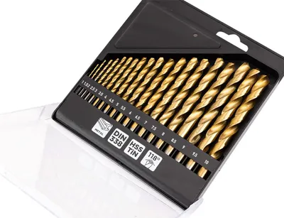 Produktbild von Wiertła do metalu HSS TiN 1-10 mm zestaw 19 sztuk