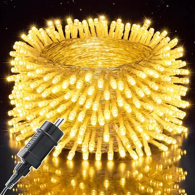 Image de Guirlande lumineuse pour intérieur et extérieur, 20 mètres/200 LED, avec minuterie, 8 modes, fonction mémoire, étanche IP44, guirlande lumineuse pour l'extérieur