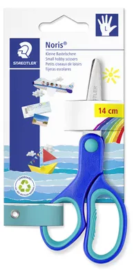 Produktbild von STAEDTLER Noris 965 Bastelschere Blisterkarte mit Schere, 14 cm Scherblatt für Linkshänder