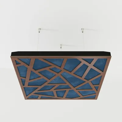 Produktbild von 4er-Set Akustik-Deckenpaneele SKYROSS Samt 50x50x5 cm, Nussbaum/Blau