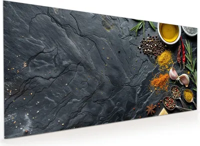 Produktbild von Küchenrückwand Spritzschutz Glas mit Motiv Küche Zutaten 40 x 40 cm