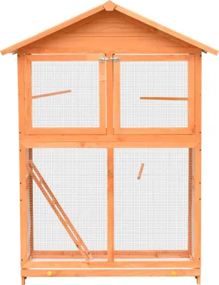 Produktbild von vidaXL Vogelkäfig Kiefernholz & Tannenholz 125,5x59,5x164 cm