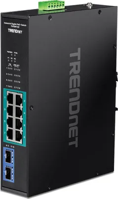 Obrázok produktu pre TRENDnet 10-portový Indust. Gbit PoE+ Prepínač na DIN lištu -20/+65°C