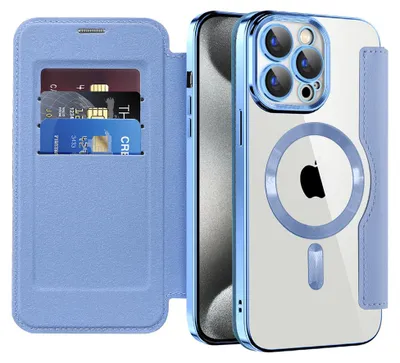 Produktbild von Techsuit - SmartMag Book Hülle für iPhone 15 Pro - hellblau