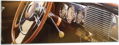 Produktbild von Bilder auf glas - Einteilig - Auto Retro Vintage - 160x50cm - Glasbilder - Wandbilder - Bilder - zum Aufhängen bereit - Wanddekoration aus Glas - Glas Bilder - Wandbild auf Glas - GAB160x50-4939