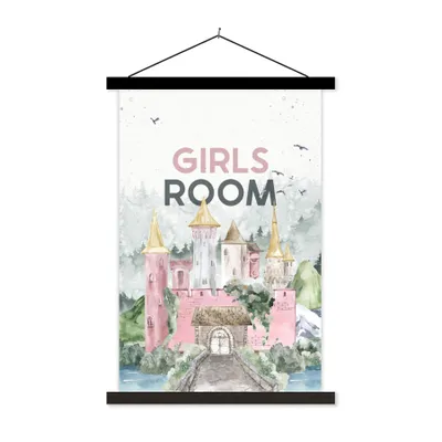 Produktbild von MuchoWow® Textilposter Zitate - Mädchenzimmer - Sprichwörter - Mädchen - Baby - Mädchen 60x90 cm mit schwarzem Rahmen - Poster Wohnzimmer