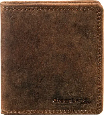 Image de GreenLand Nature Cuir étui pour carte de crédit Monte Card Case Brown brun