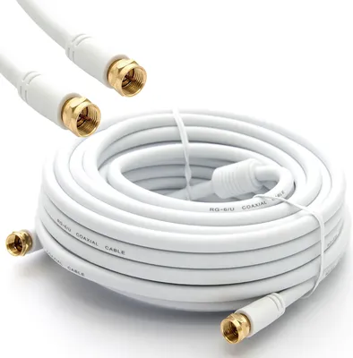 Produktbild von PremiumX 10m SAT TV Antennenkabel F-Anschlusskabel mit Mantelstromfilter Weiß