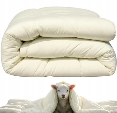Produktbild von Textom Winterdecke 160x200cm Schafwolle Warm Dick Ecru