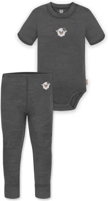 Produktbild von normani Baby Merino Kurzarmbody „Tihoi" und Hose „Tutira"