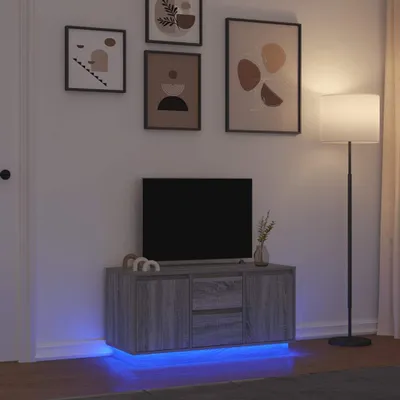 Produktbild von "2026 Promotion" TV-Schrank - TV-Lowboard - mit LED-Leuchten - Grau Sonoma 100x41x50 cm - TV-Regal CC32280