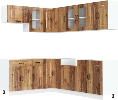 Produktbild von 11-tlg. Küchenschrank-Set Kalmar Altholz-Optik Holzwerkstoff