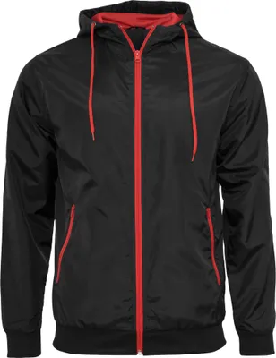 Immagine prodotto di Build Your Brand BY016 | Giacca Windrunner - Colore: Nero/Rosso - Taglia: S