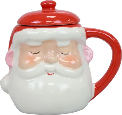 Produktbild von Weihnachtstasse Weihnachtsmann Keramik Tasse mit Deckel 200ml
