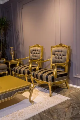 Produktbild von Sessel Möbel Stühle Art déco Design Textil Wohnzimmer Sessel Luxus Design Neu