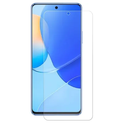 A screen protector is shown on top of a smartphone.