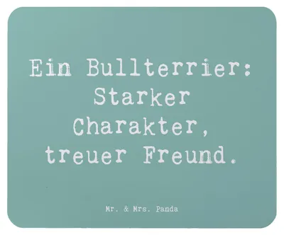 Produktbild von Mr. & Mrs. Panda Mauspad Spruch Bullterrier Freund - Meeresbrise - Geschenk, Hunderasse, mausteppich, pc, computer mousepad, Vertrauen, freundliche Hunde, Mut, Mouse Pad