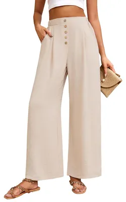 Image de Pantalon d'été élégant pour femmes, taille haute