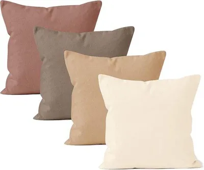 Immagine prodotto di Ibenzoa® Set di 4 federe per cuscini 45 x 45 cm – Beige, tessuto di cotone morbido, 100% cotone, federe decorative, lavabili in lavatrice a 30°C