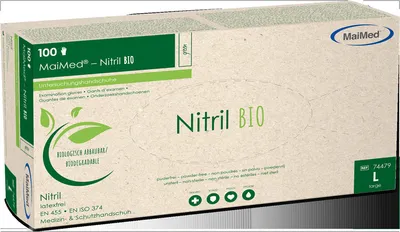 Produktbild von Handschuhe Einmal Nitril Bio L grün 100 St