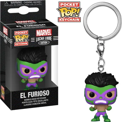 Produktbild von Marvel Lucha Libre - El Furioso Hulk Luchadores  - Schlüsselanhänger Funko Pocket POP! Keychain