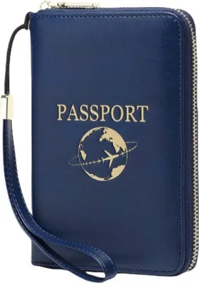 Produktbild von INF RFID-blockierende Reisepass-Geldbörse und Organizer Blau