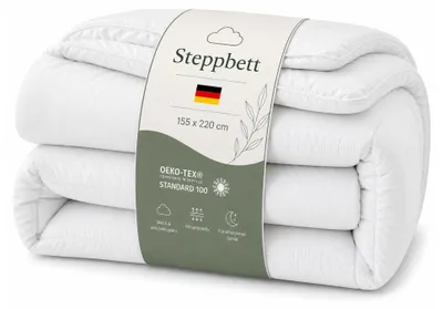 Produktbild von Bestlivings Steppdecke 155x220 cm, weiche Bettdecke mit Klimafaser, atmungsaktiv, pflegeleicht, 95°C waschbar, trocknergeeignet, Allergiker geeignet
