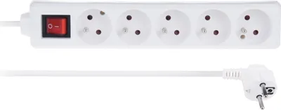 Zdjęcie produktu dla LIBOX Przedłużacz z Uziemieniem na 5 Gniazd z Włącznikiem 5M 2300W Biały