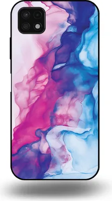 Produktbild von Smartphonica Telefon Fall geeignet für Samsung Galaxy A22 5G mit rosa blau Marmor Print - TPU Backcover Fall Rose blau Marmor Design