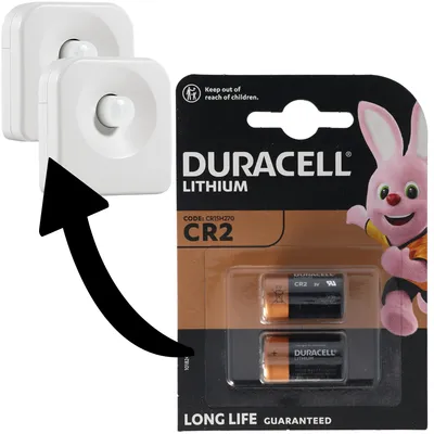 Image de Pile adaptée à 2 Ledvance SMART + Motion Sensor, Osram SMART + Motion Sensor détecteur de mouvement double pack Duracell CR2 pile lithium