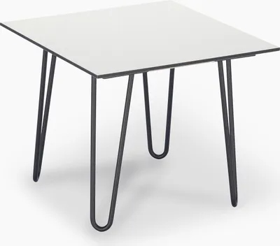 Produktbild von janEven Beistelltisch CoasLine Weiß Quadratisch Hairpin Beine 65 x 65 cm