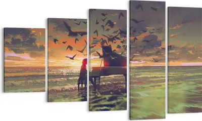 Produktbild von Bild auf Leinwand - Leinwandbild - Klaviermusik - 100x60cm - Wand Bild - Wanddeko - Wandbilder - Leinwanddruck - Bilder - Kunstdruck - Wanddekoration - Leinwand bilder - Wandkunst - EG100x60-3911