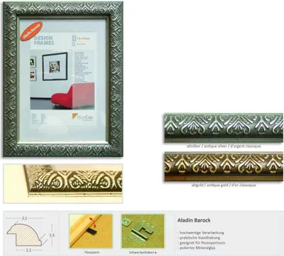 Produktbild von Holz Bilderrahmen Alladin Barock gold, 30 x 40 cm
