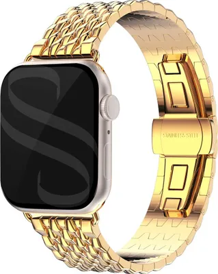 Productafbeelding van Selencia Stalen draak band voor de Apple Watch | 38/40/41/42 mm - Goud