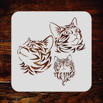 Imagen del producto de Plantilla de gato, reutilizable, de 25 x 25 cm, para decoración de paredes