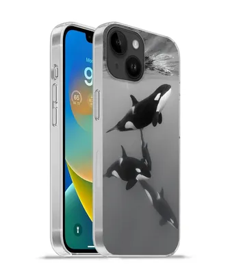 Produktbild von MuchoWow® Handyhülle Schutzhülle Hülle für Apple iPhone 14 - Softcase Orca - Wasser - Schwarz - Weiß Silikon Softcase Handy Hülle - Mobiltelefonhülle