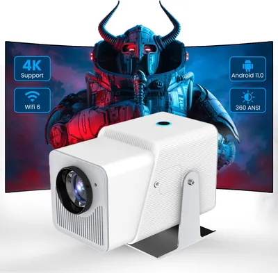 Produktbild von ZELURXX Beamer, 720P, Mit Bluetooth, Gleicher Bildschirm über drahtloses WiFi, MINI Tragbar, Geeignet für mehrere Szenarien, 17,2 x 10,9 x 10 cm