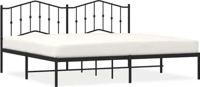 Produktbild von vidaXL Bettgestell mit Kopfteil Metall Schwarz 193x203 cm