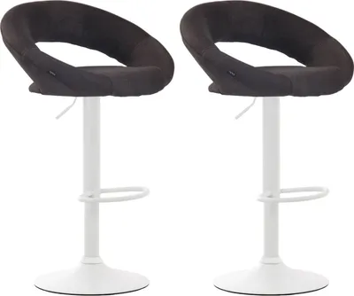Produktbild von 2er Set Barhocker Olinda Stoff weiß dunkelgrau