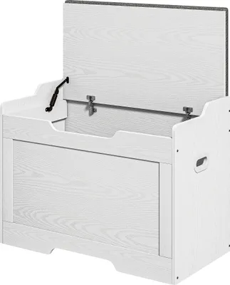 Immagine prodotto di Fortuna Lai Cassapanca da 103 litri con coperchio, seduta, cassapanca con vano portaoggetti, cuscino rimovibile, per soggiorno, camera da letto, bianco