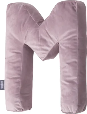 Zdjęcie produktu dla Poduszki dekoracyjne Bellochi do pokoju dziecięcego - litera M Rosa, 42 cm