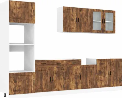 Produktbild von 7-tlg. Küchenschrank-Set Kalmar Räuchereiche Holzwerkstoff