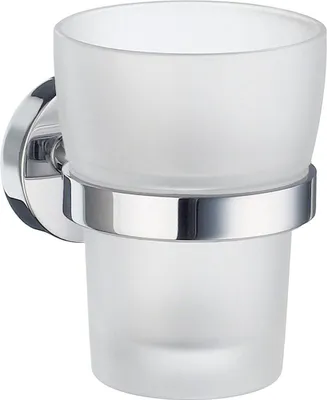 Produktbild von Smedbo HOME - Zahnputzbecherhalter in Chrome poliert und Mattglas HK343