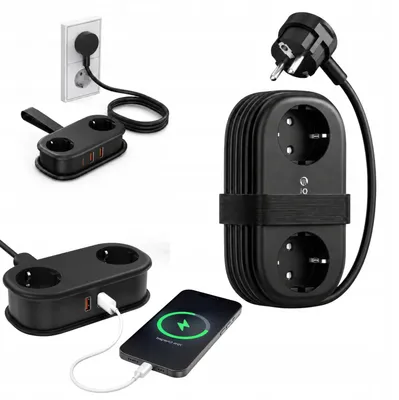 Obrázok produktu pre Orico AP3, 20W, sieťová zásuvka GaN 5-v-1 (2x sieťová zásuvka + 2x USB-A + 1x USB-C)