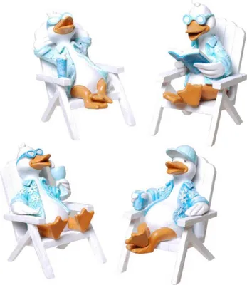 Produktbild von 4er Set Bade-Ente im Strandstuhl, sortiert
