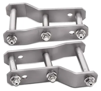 Produktbild von Blattfeder Schäkel - Hintere Verlängerte Höherlegungsschäkel - 5 cm Lift - Abschmierbar - 45–48 mm - Set 2 Stück