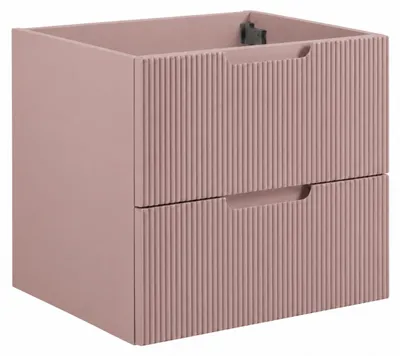 Productafbeelding van Badplaats Wastafelkast Thermis 60 x 48 cm – Roze Mat – Hangend Wastafelmeubel Met Lades, AI-gegenereerde afbeelding