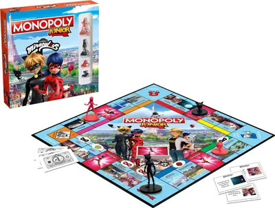 A Monopoly Junior board game with Miraculous characters.