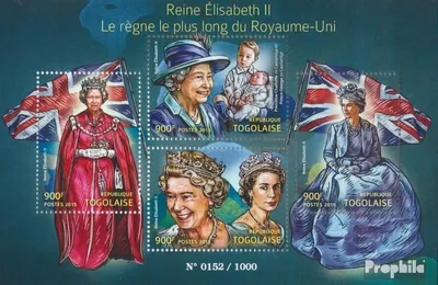 Produktbild von Briefmarken Togo 2015 Mi 6942-6945 Kleinbogen (kompl. Ausgabe) postfrisch Königin Elizabeth II